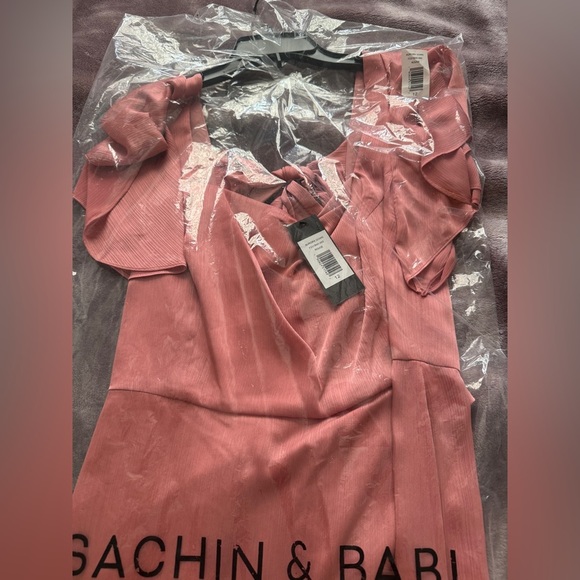 NWT | Sachin + Babi Aurora Gown Rouge Pink Peach Size 12 - Picture 5 of 11